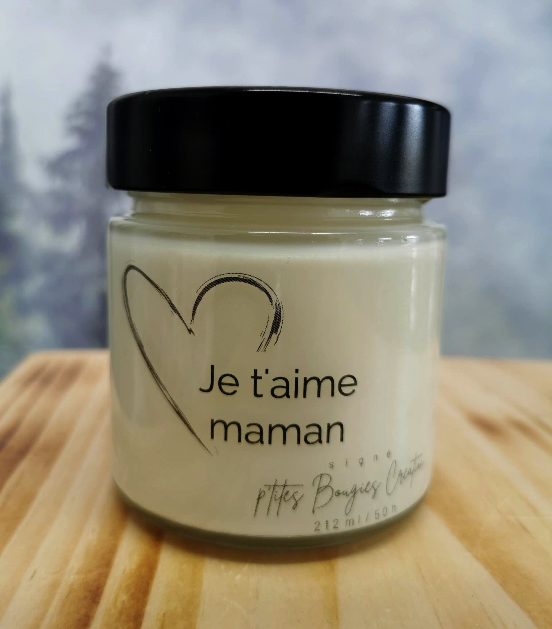 Bougie Je t'aime Maman - P'tites Bougies Création