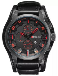 Montre Curren Cuir Large Noir