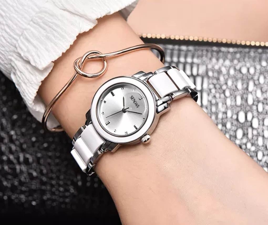 Montre Sendas Blanche et argent pour femmes