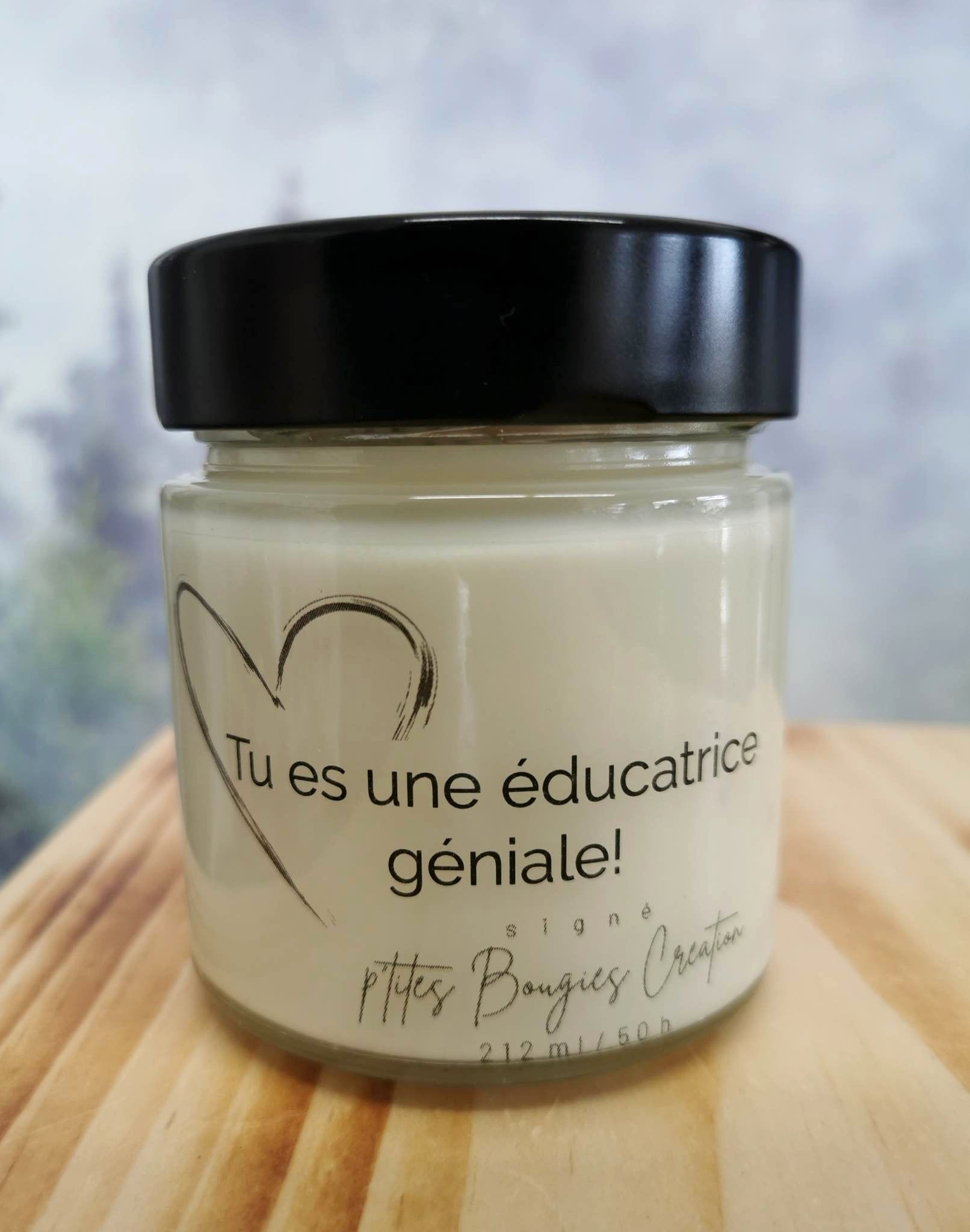 Bougie Tu es une éducatrice géniale! - P'tites Bougies Création