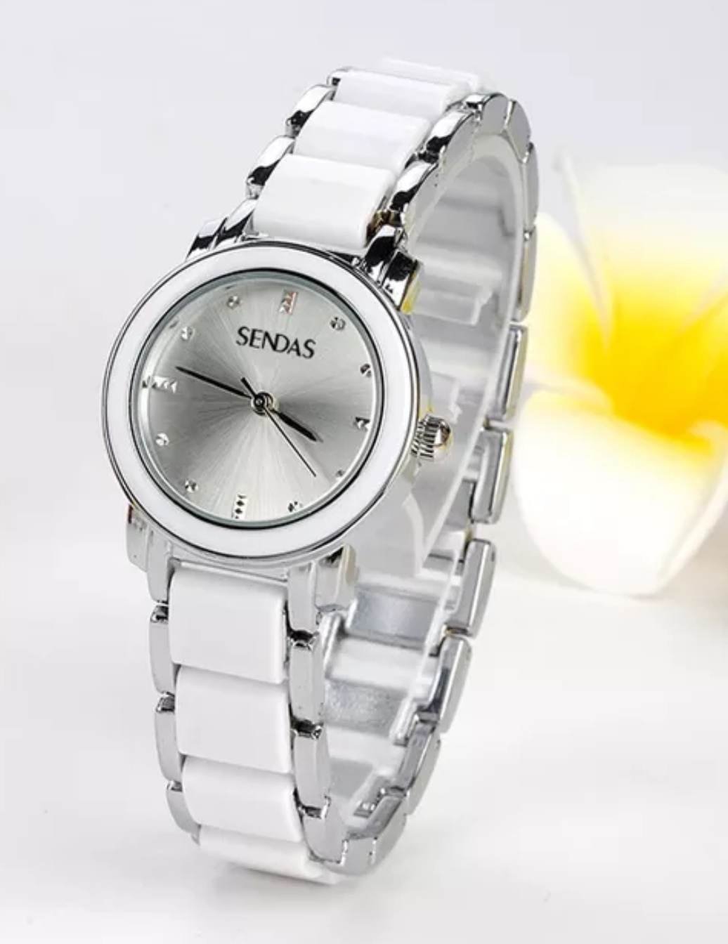 Montre Sendas Blanche et argent pour femmes