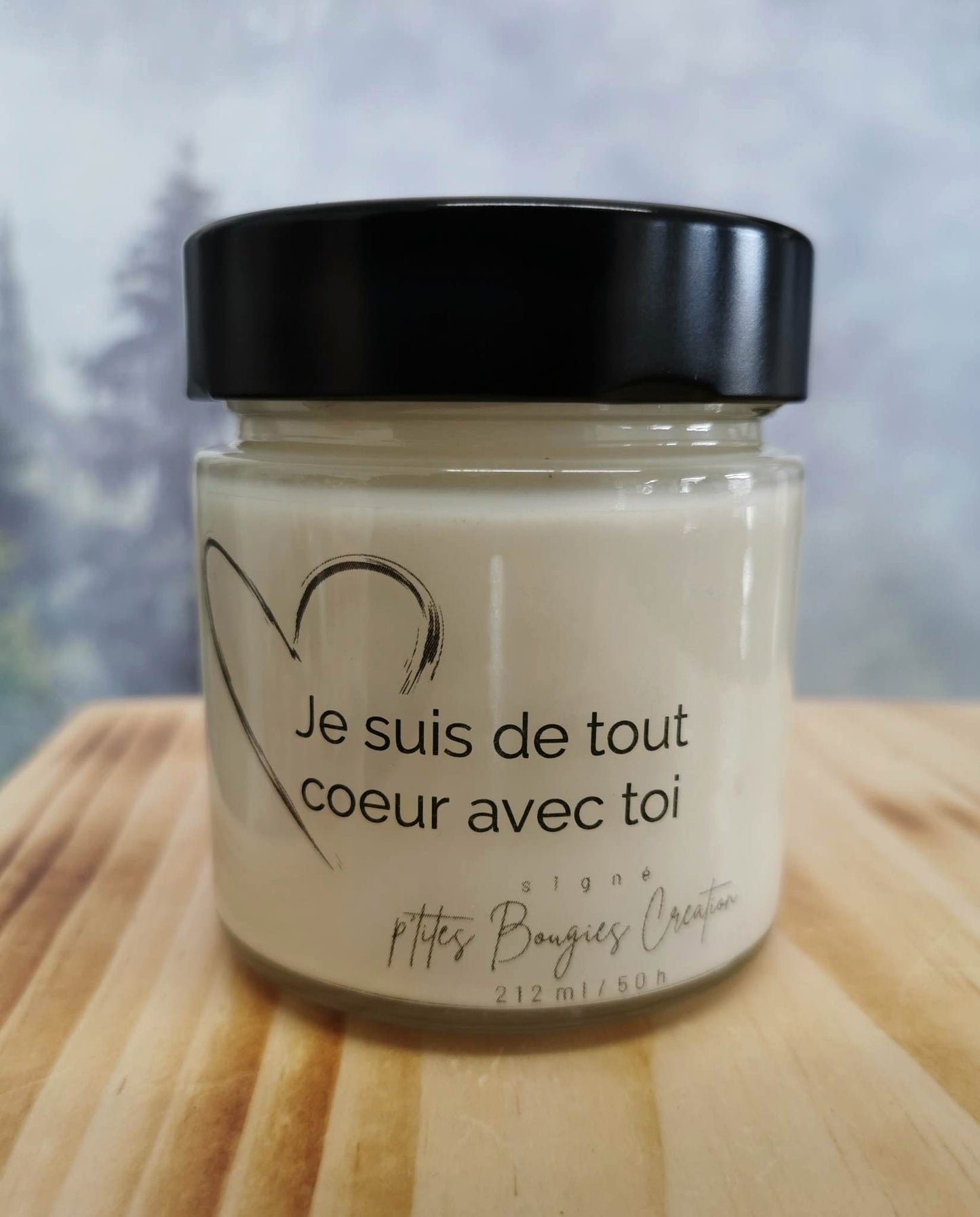 Bougie Je suis de tout coeur avec toi -  P'tites Bougies Création