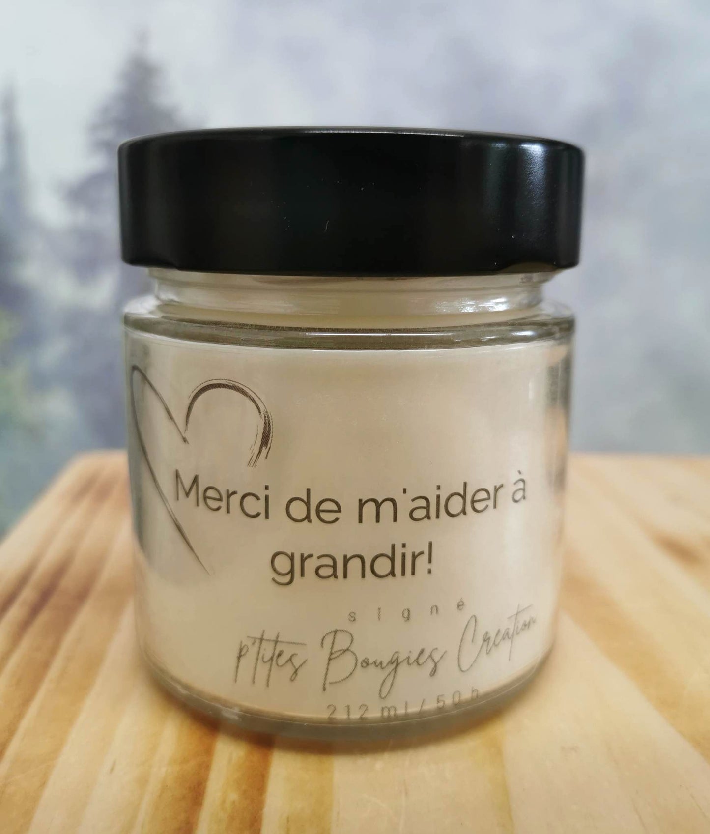 Bougie Merci de m'aider à Grandir! - P'tites Bougies Création