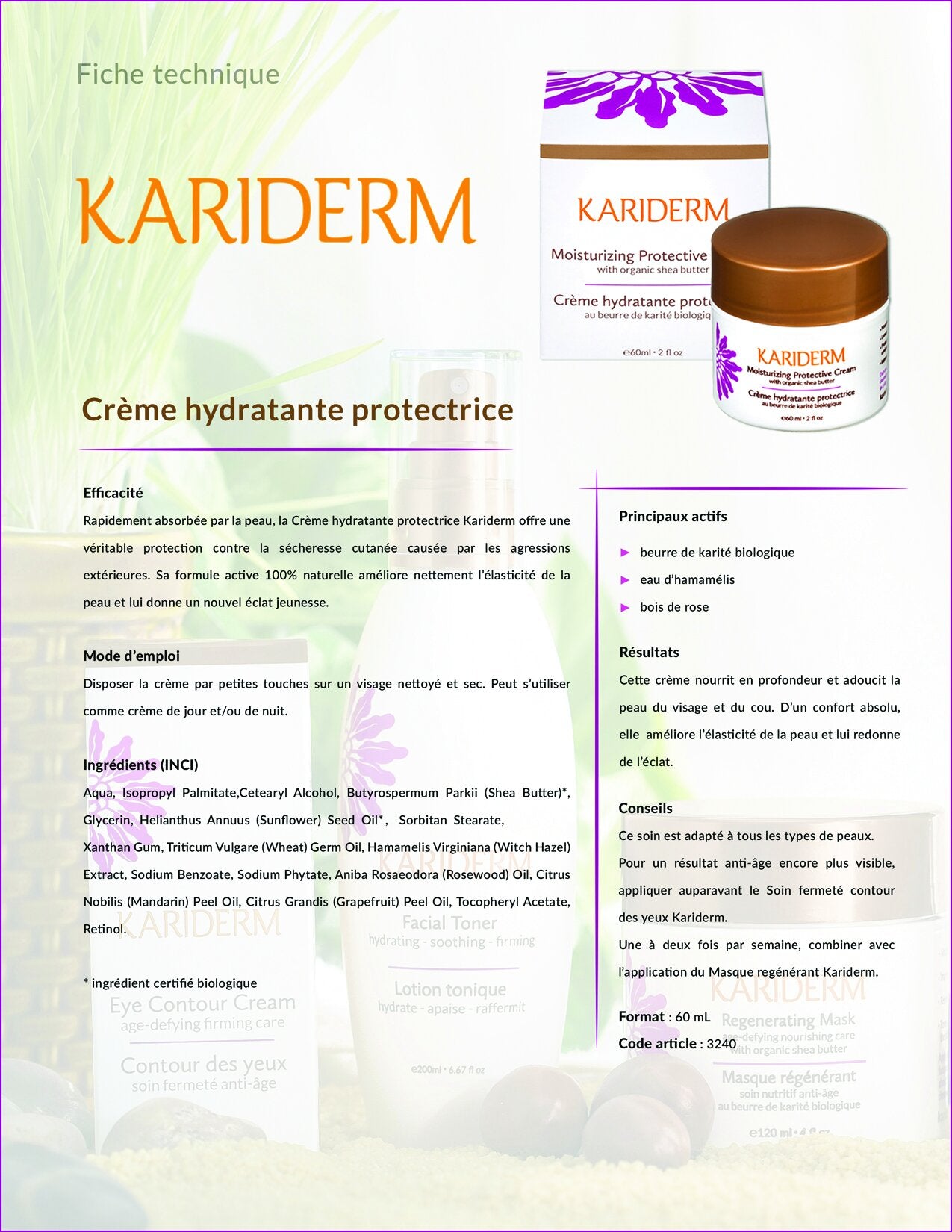 Crème Hydratante Protectrice- Kariderm