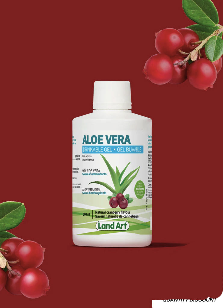 Aloe Vera - 500ml - Gel buvable - Canneberge - Land Art