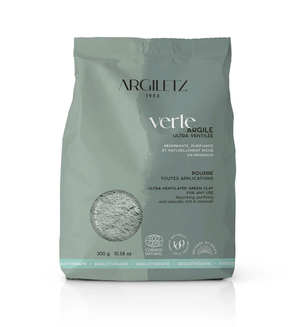 Argile verte en poudre ultra-ventilée - Argiletz - 300g