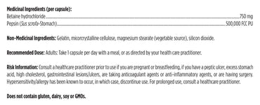 Betaine HCL - Designs for Health - 120 capsules