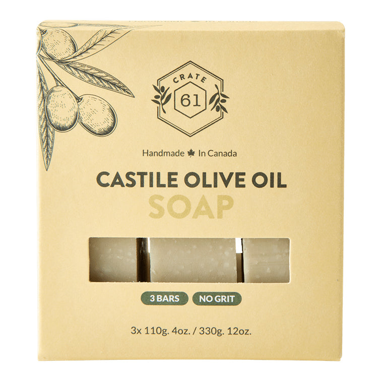 Savon de Castille - Huile d,Olive - Crate 61 - Paquet de 3 X 110g