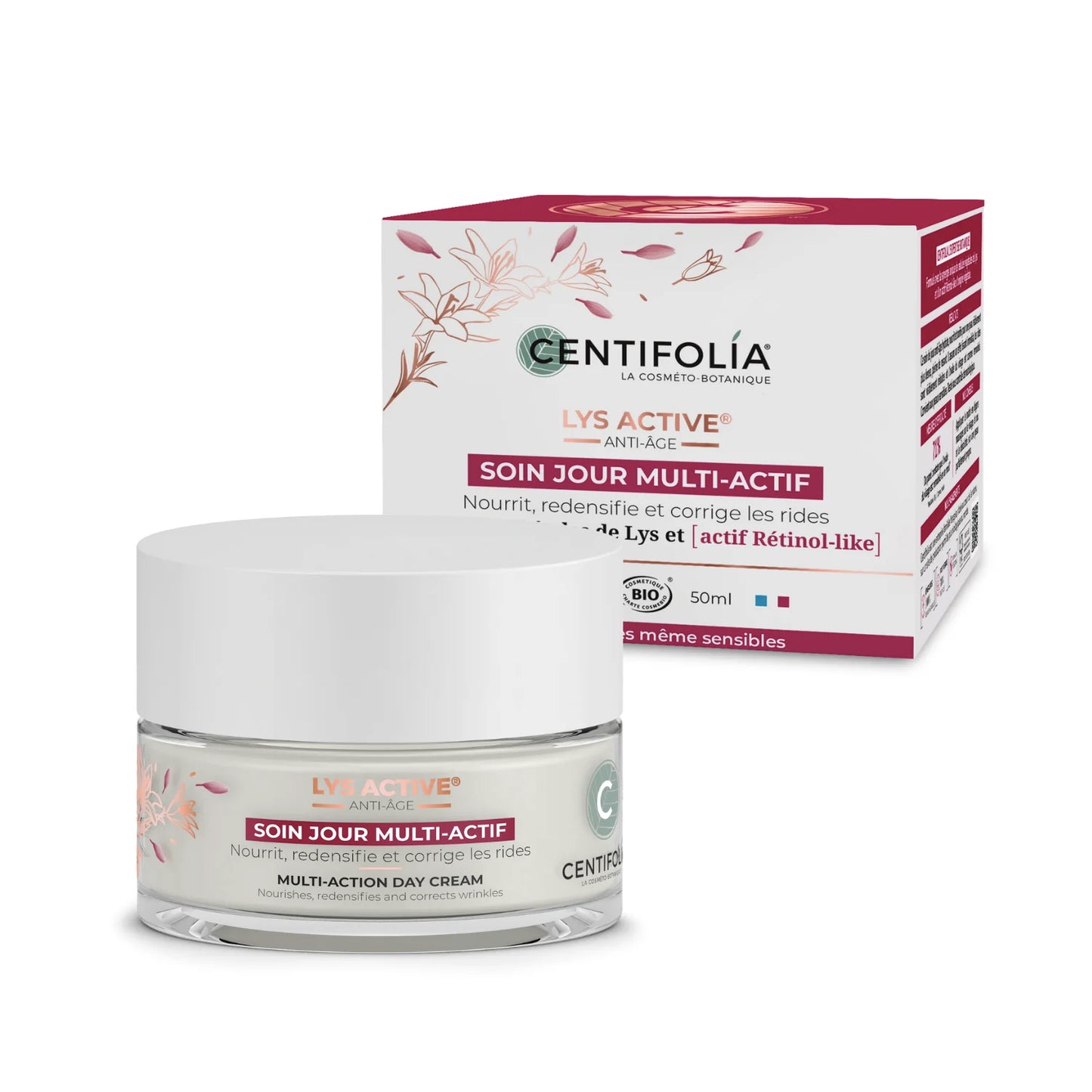 Crème soin jour anti-âge multi-actif - Lys Active - Centifolia - 50ml