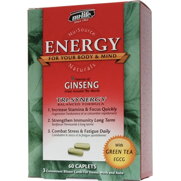 Energy - Tri-Synergy - Ginseng - Nu-Life - 60 comprimés