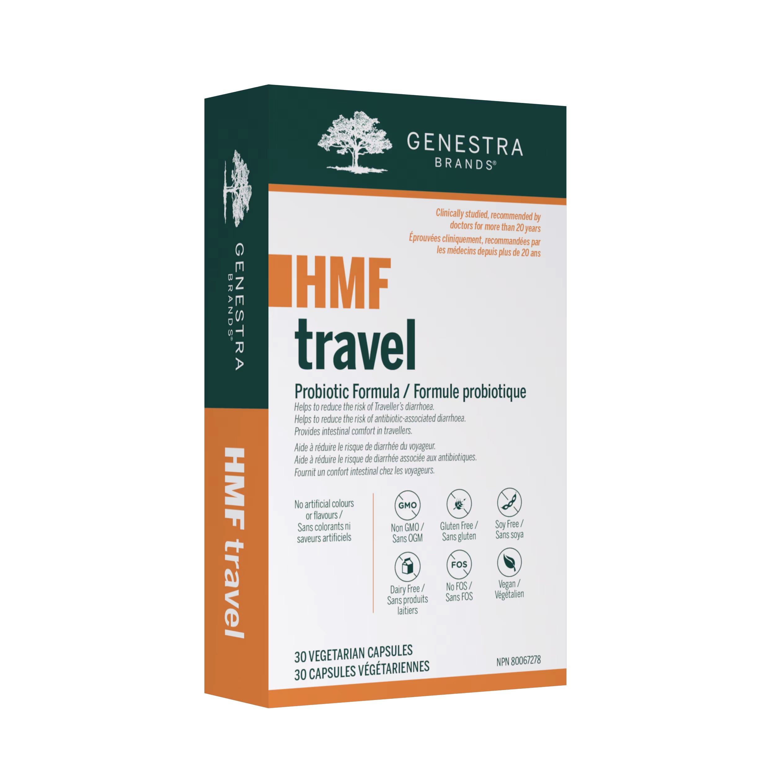 HMF Travel - Probiotiques du voyageur - Genestra Brands - 30 capsules