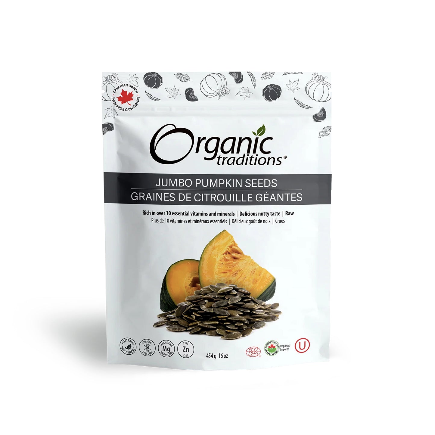 Graines de citrouille géantes biologiques - Organic Traditions - 227g