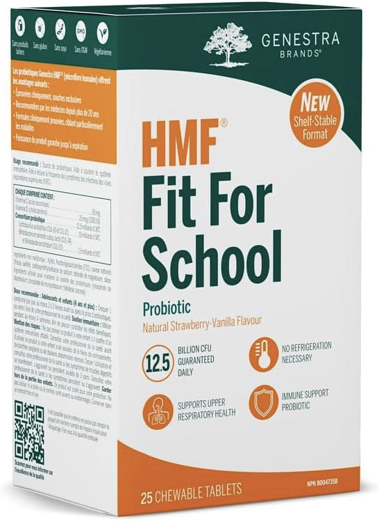 HMF Fit for school - HMF En forme pour l'école - Genestra Brands - 25 comprimés croquables