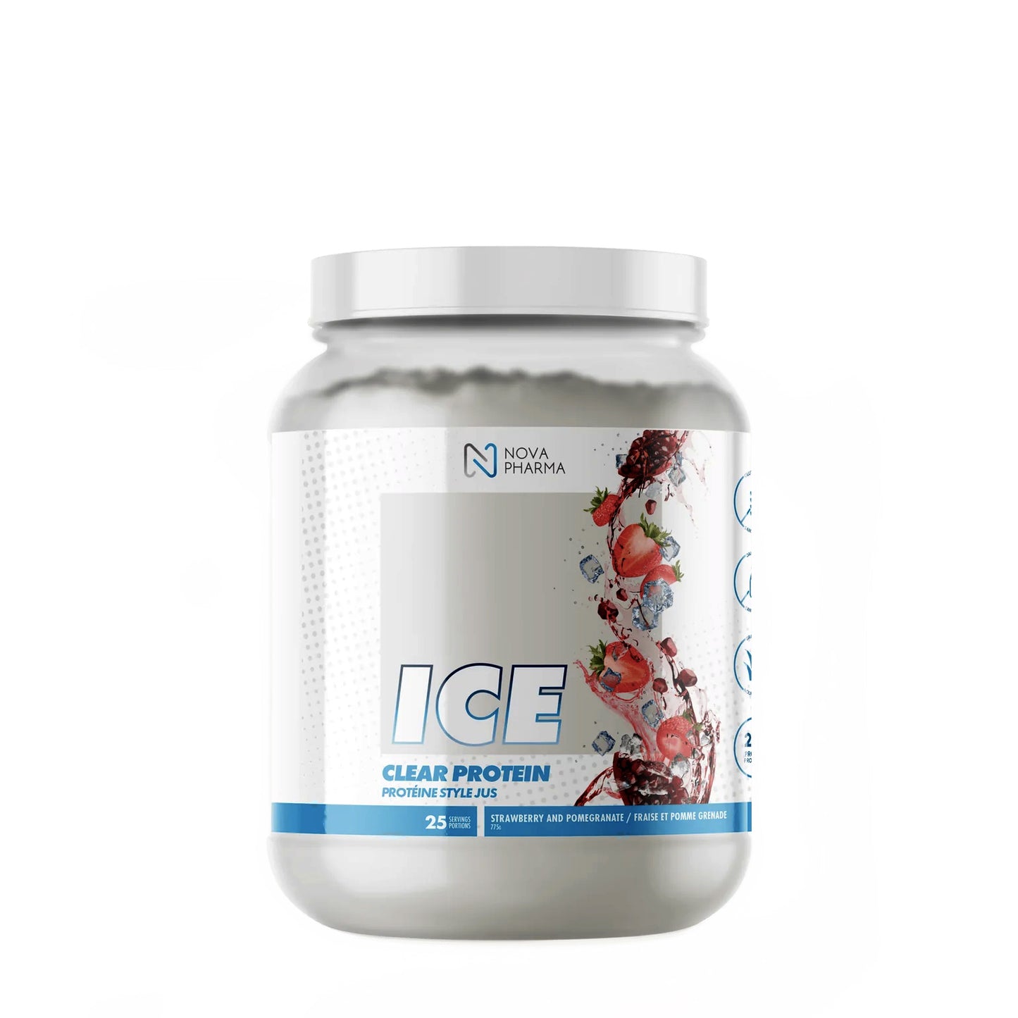 Protéines Iso Ice Clear - Fraise Pomme grenade - Nova Pharma - 775g