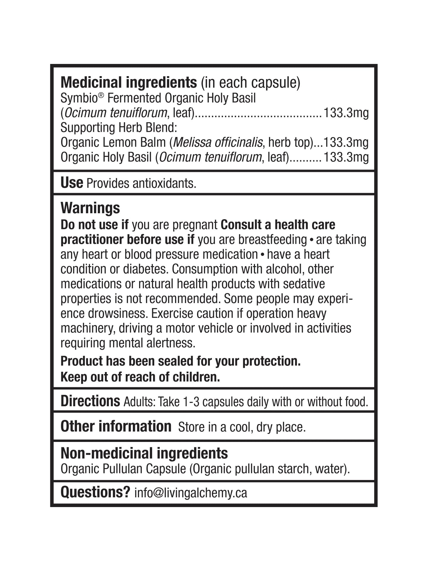 Basilic Sacré - Living Alchemy - 60 capsules