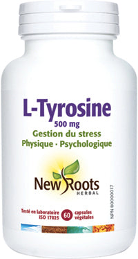 L-Tyrosine 500mg - Gestion du stress - New Roots - 60 capsules