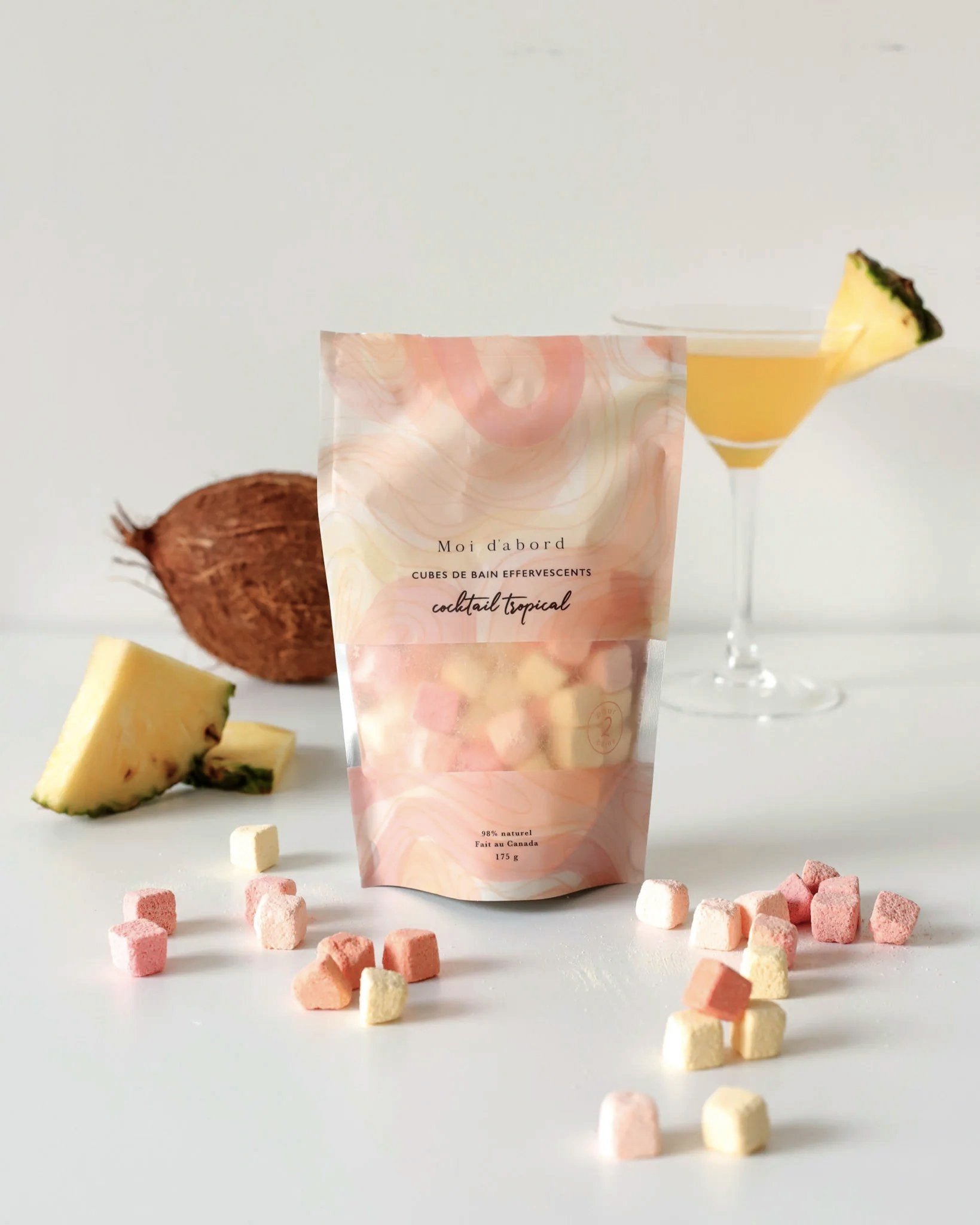 Cubes de bain effervescents - Cocktail Tropical - Moi D'abord