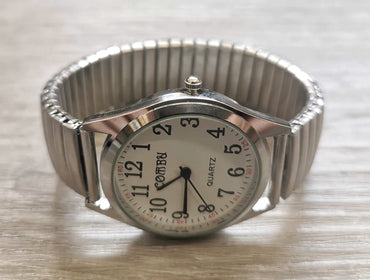 Montre avec bracelet extensible argent, modèle plus petit