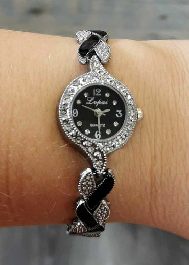 Montre mode pour femmes argent et noir