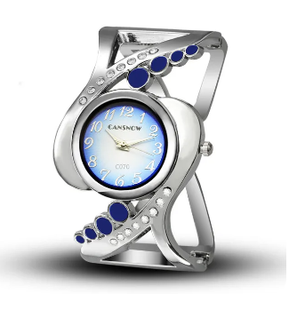 Montre bangle originale argent et bleu