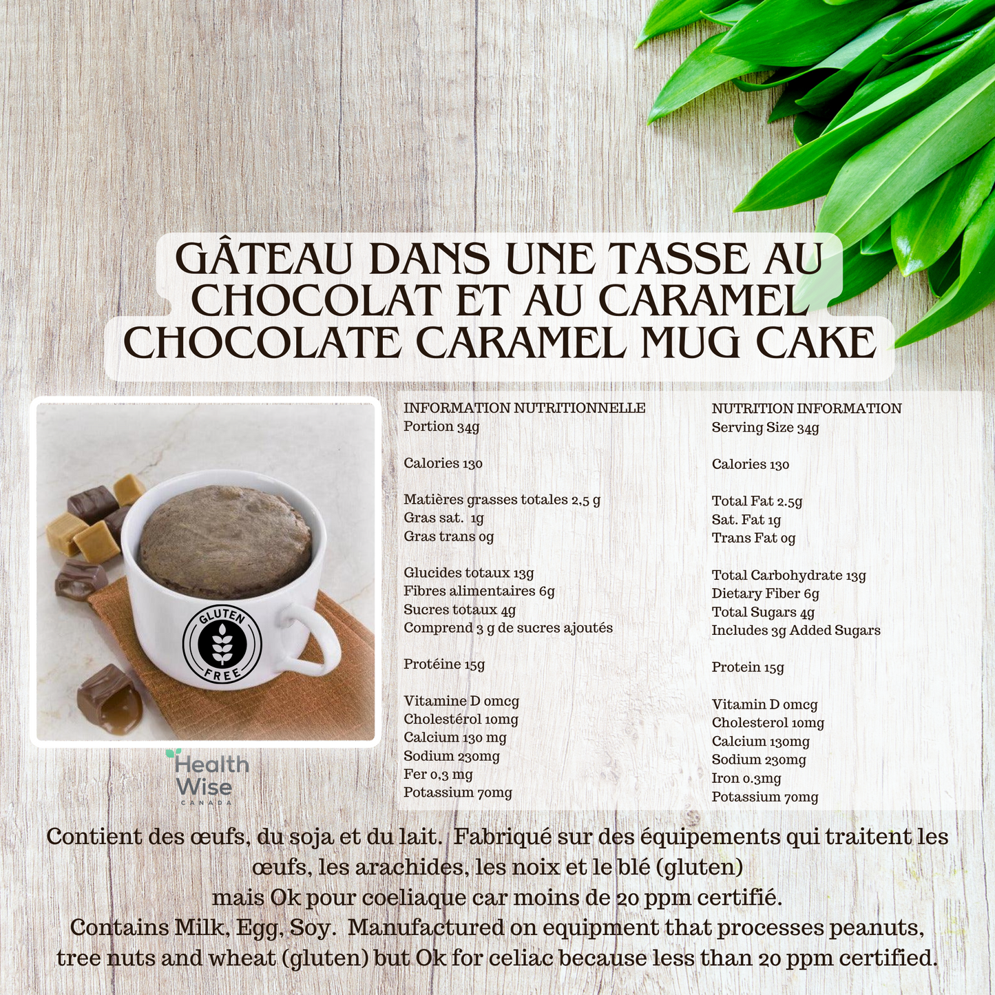 Mug cake choco-caramel protéiné - Health Wise