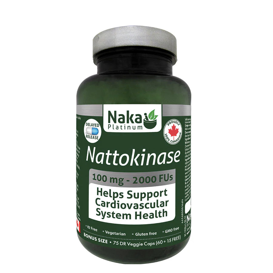 Nattokinase 100mg 2000 FUs - Naka Platinum - 75 capsules