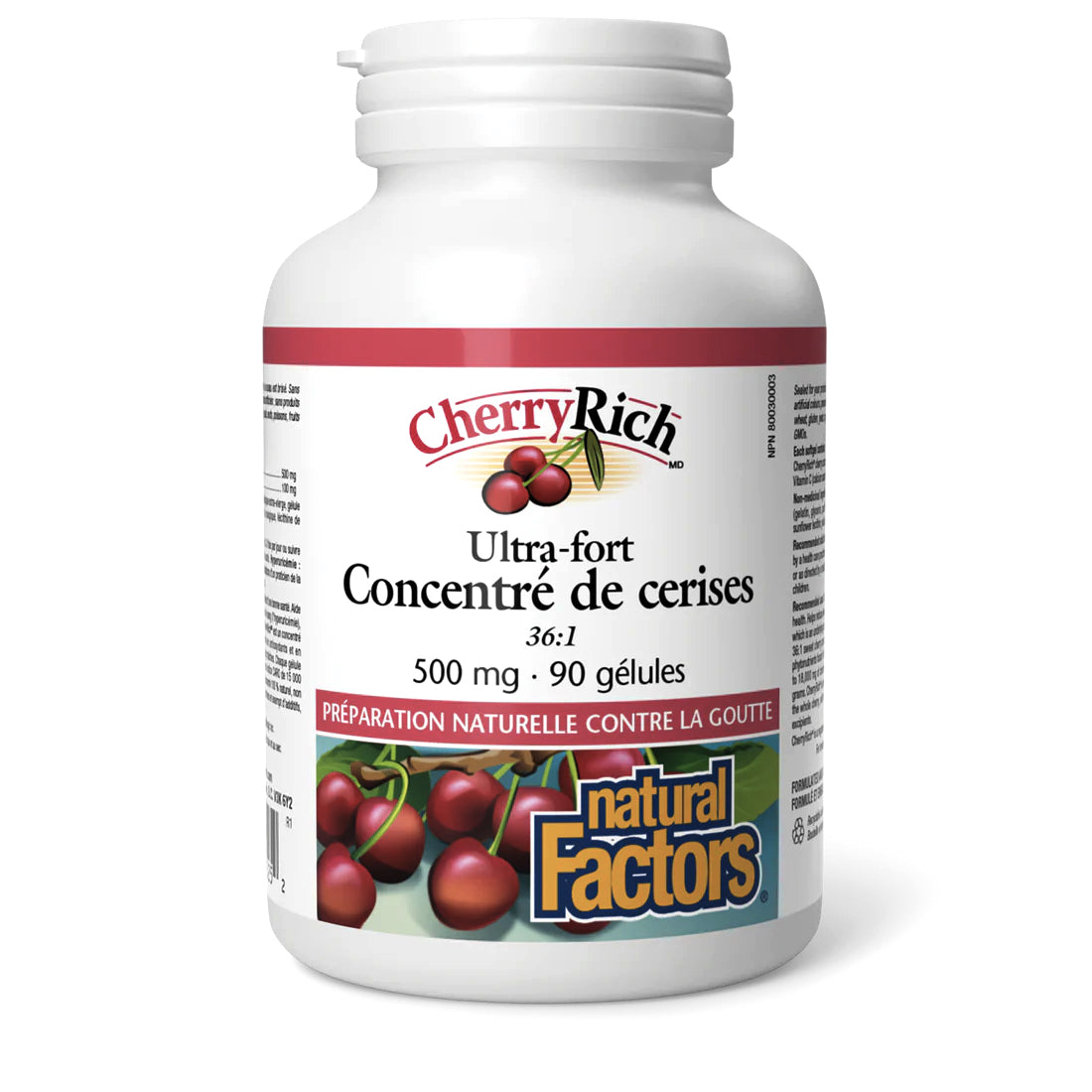 Concentré de cerises Ultra-Fort 500mg - Natural Factors - 90 gélules