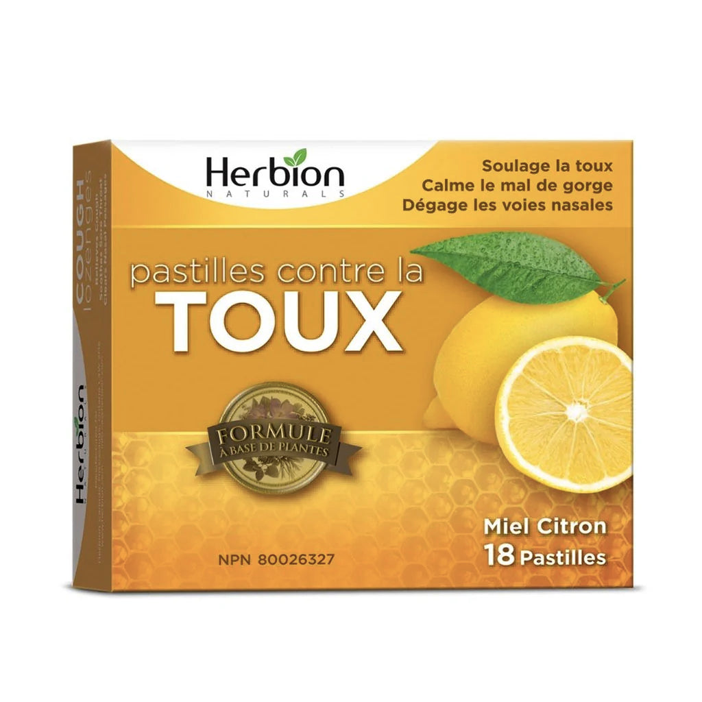 Pastilles contre la toux - Miel et citron - Herbion - 18 pastilles