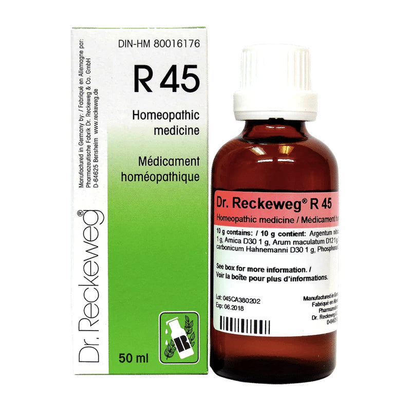 R45 - Larynx, voix enrouée, voies respiratoires supérieures - Reckeweg - 50ml