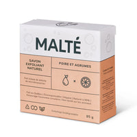 Savon naturel hydratant et exfoliant - Poire et Agrumes - Mouvement Malté - 85g