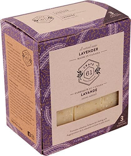 Savon naturel vegan - Lavande - Crate 61 - Lot de 3 barre de 110g