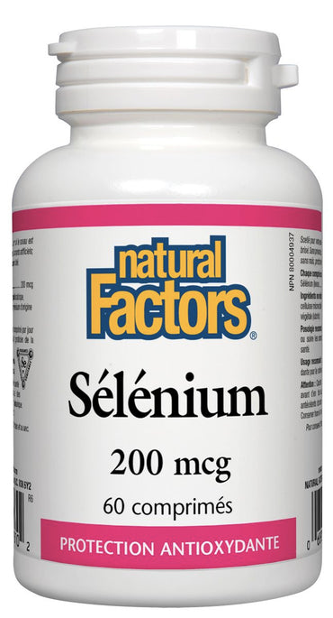 Sélénium 200mcg - Protection antioxydante - Natural Factors - 60 comprimés