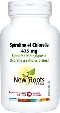 Spiruline et Chlorelle 475mg - New Roots - 60 capsules