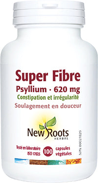 Super Fibre - Psyllium 620mg - New Roots - 100 capsules