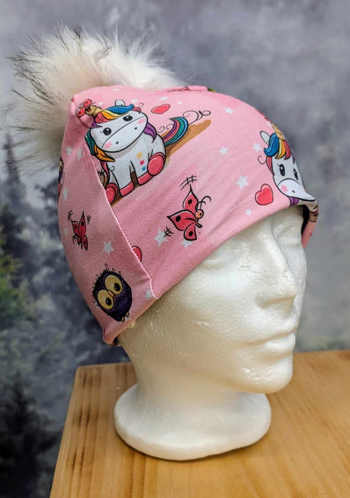 Tuque doublée pour enfants faite à la main - licorne