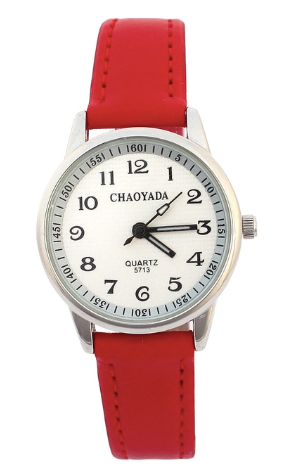 Montre Chaoyada pour femmes cuir rouge