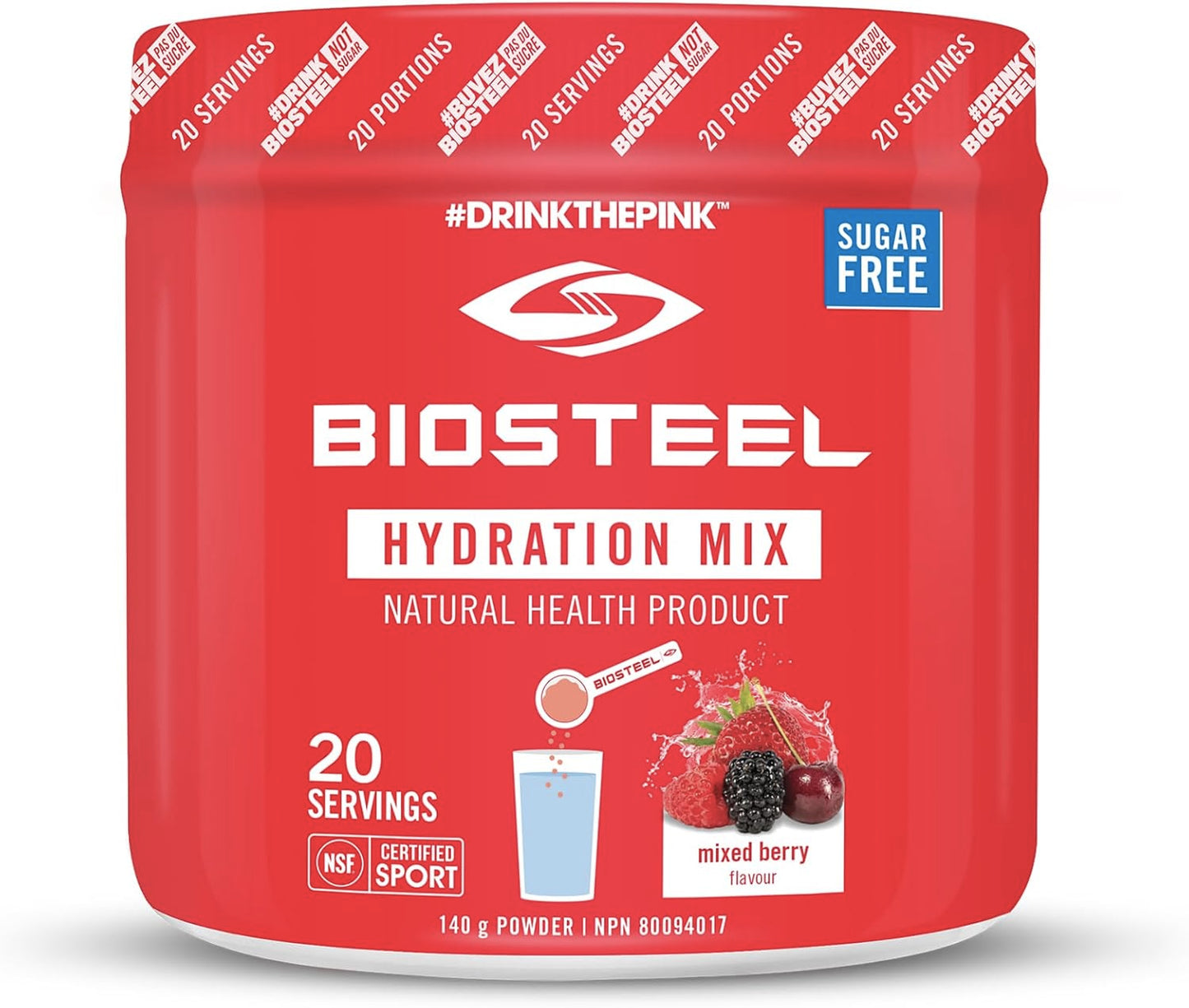 Électrolytes - Mélange d'hydratation - Biosteel - Baies mélangées - 118g (20 portions)